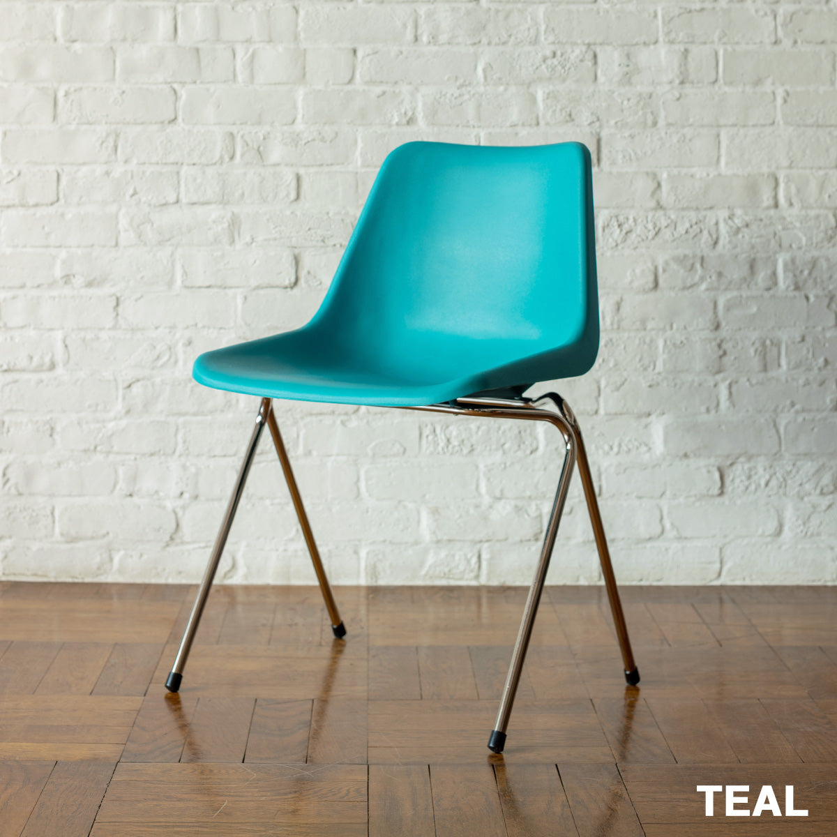 Hille, Robin Day, Polyside Chair Teal Shell, Chrome Frame