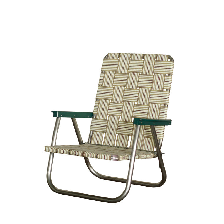 LAWN CHAIR HIGH BACK BEACH, Tan Stripe
