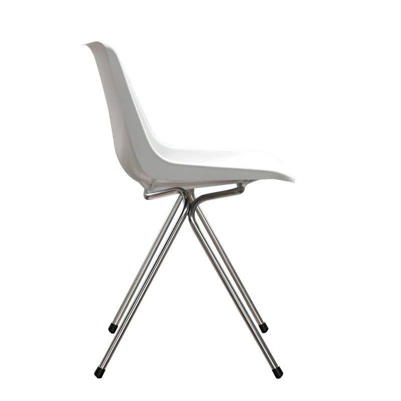 Hille, Robin Day, Polyside Chair Gray White Shell, Chrome Frame