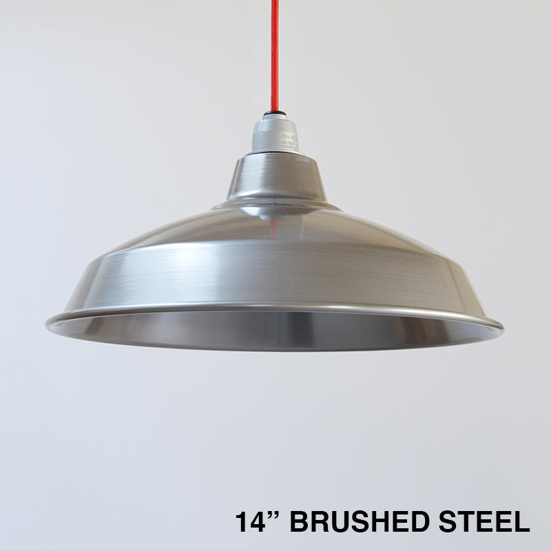 LAMP SHADE 14", Brushed Steel