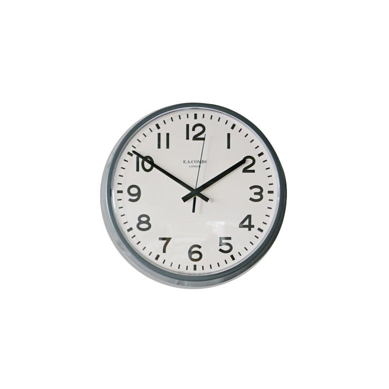 E.A.C. WALL CLOCK, Arabic, Pewter(S)