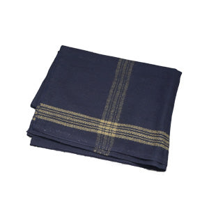 Navy With Gold Stripe Wool Blanket