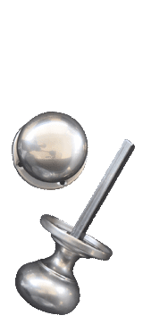 BUN MORTICE KNOB, Pearl Nickel Plated