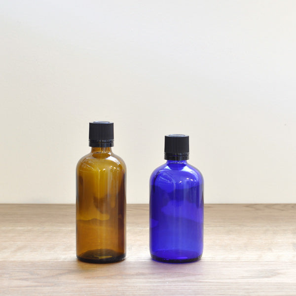 容器 中栓CAP付瓶100ml, ブルー