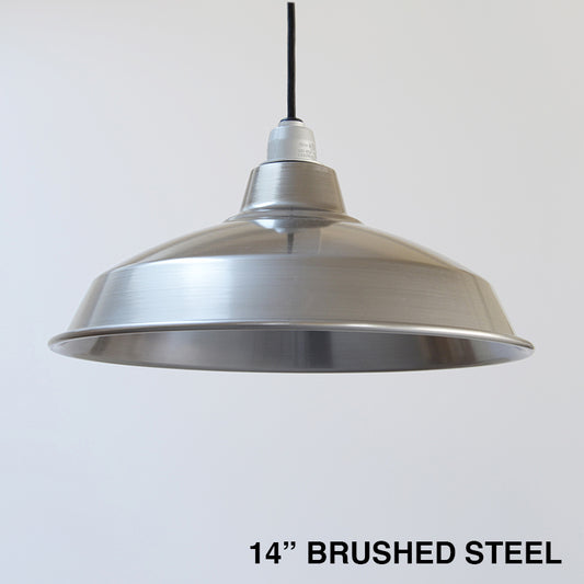 LAMP SHADE  14", Brushed Steel