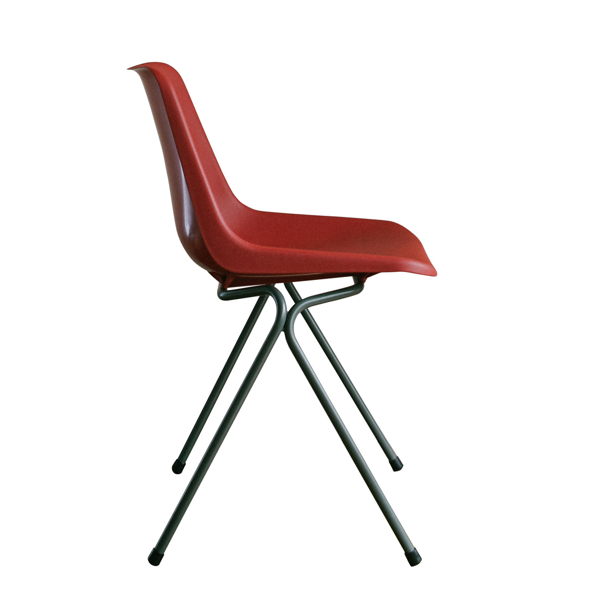 Hille, Robin Day, Polyside Chair Red Shell, Dark Gray Frame