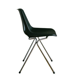 Hille, Robin Day, Polyside Chair Black Shell, Chrome Frame