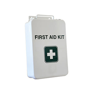 METAL FIRST AID KIT 16 UNIT, STENCIL