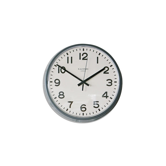 E.A.C. WALL CLOCK, Arabic, Pewter(S)