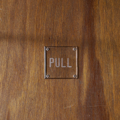 P.F.S. ENGRAVED SIGN PLATE, PULL, CLEAR