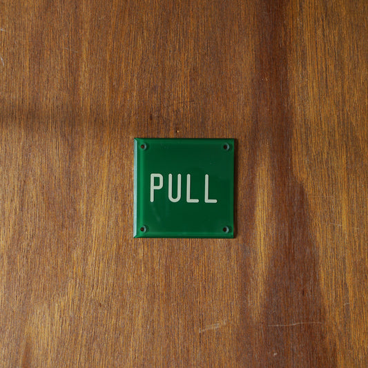 P.F.S. ENGRAVED SIGN PLATE, PULL, GRN