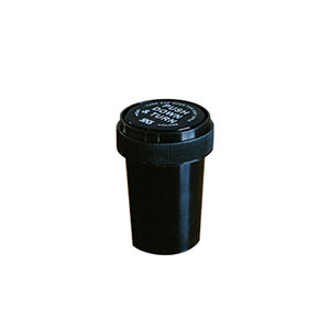 20 Dram Plastic Vials, Black