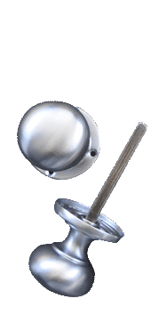 BUN MORTICE KNOB, Satin Chrome Polished
