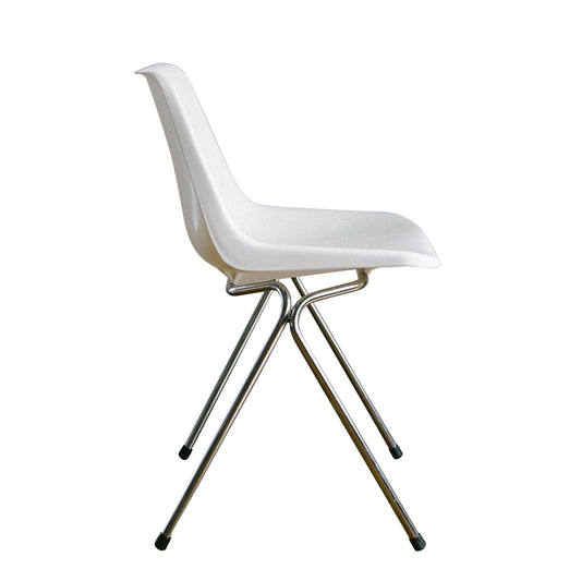 ●Hille, Robin Day, Polyside Chair White Shell, Chrome Frame
