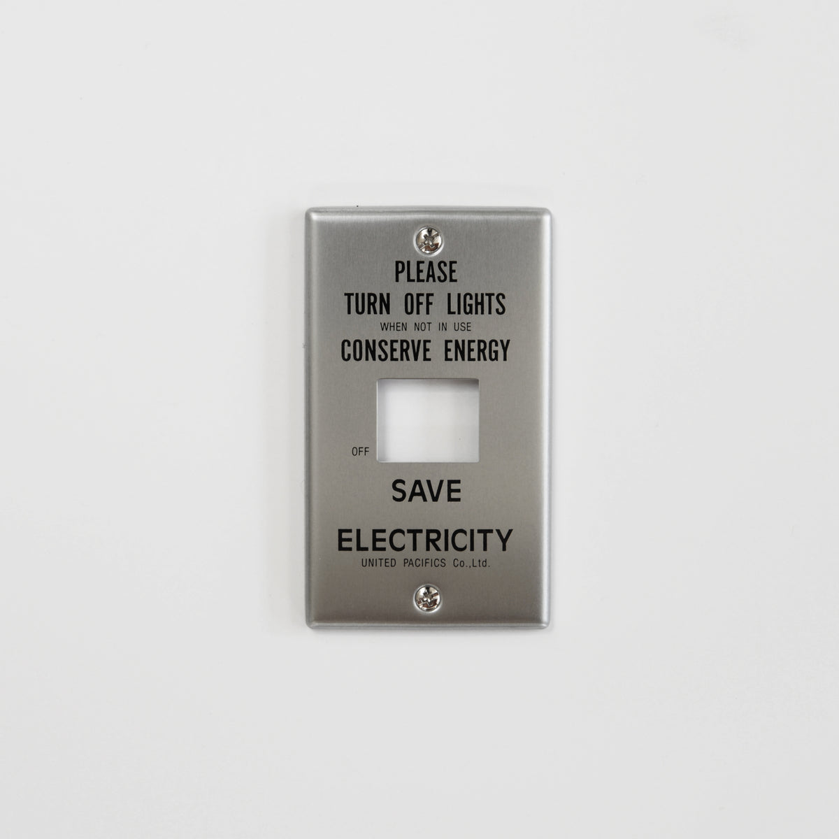 ALUMINUM SWITCH PLATE 1口, Letters: Blac