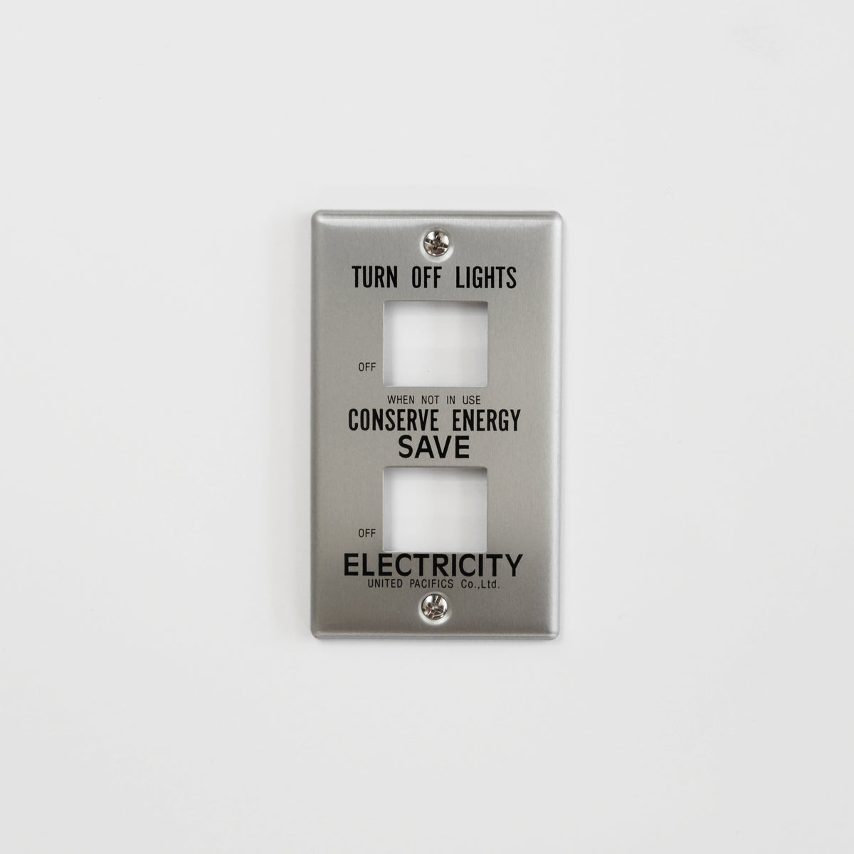 ALUMINUM SWITCH PLATE 2口, Letters: Blac